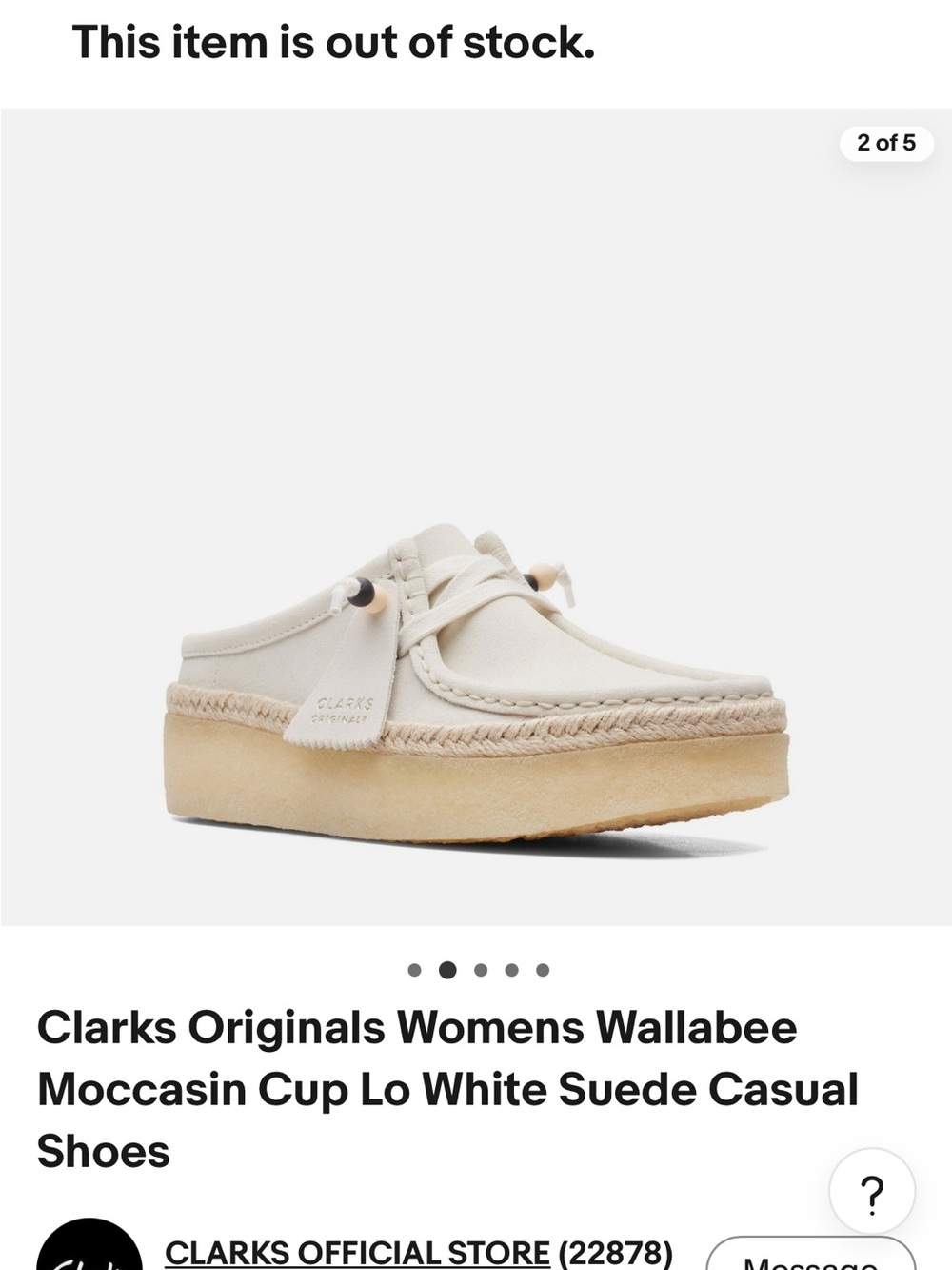 Clarks Wallabee Moccasin Cup Lo Suede Casual Shoes Size 9.5